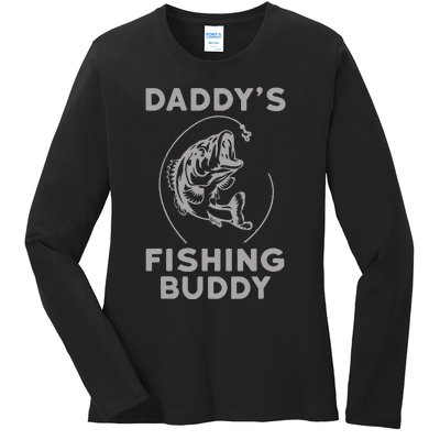 Daddys Fishing Buddy Perfect Dad Gift Ladies Long Sleeve Shirt