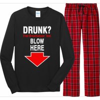 Drunk Free Breathalyzer Test Blow Here Long Sleeve Pajama Set