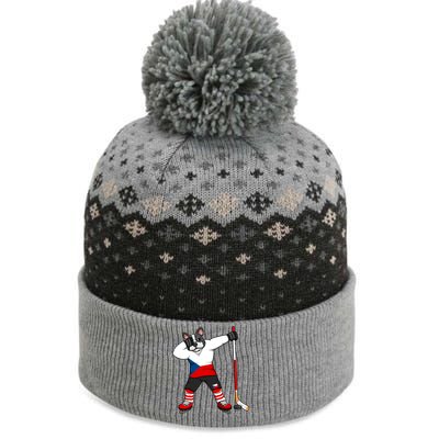 Dabbing French Bulldog Czech Republic Ice Hockey Fans Jersey Gift The Baniff Cuffed Pom Beanie