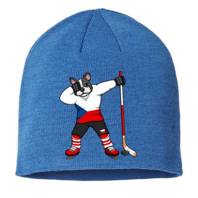 Dabbing French Bulldog Czech Republic Ice Hockey Fans Jersey Gift Sustainable Beanie