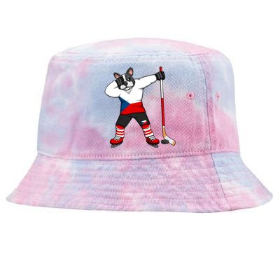 Dabbing French Bulldog Czech Republic Ice Hockey Fans Jersey Gift Tie-Dyed Bucket Hat