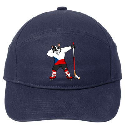 Dabbing French Bulldog Czech Republic Ice Hockey Fans Jersey Gift 7-Panel Snapback Hat