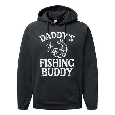 Daddys Fishing Buddy Cute Son Performance Fleece Hoodie