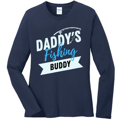 Daddy's Fishing Buddy Ladies Long Sleeve Shirt