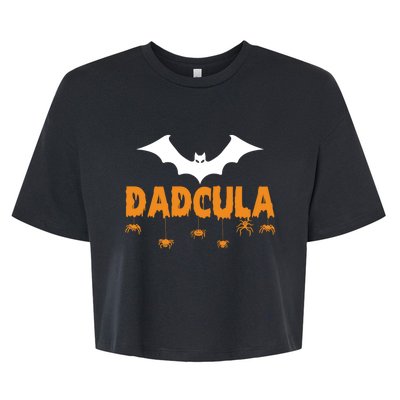 Dadcula Funny Bat Boo Dad Halloween Costume Design Halloween Cool Gift Bella+Canvas Jersey Crop Tee