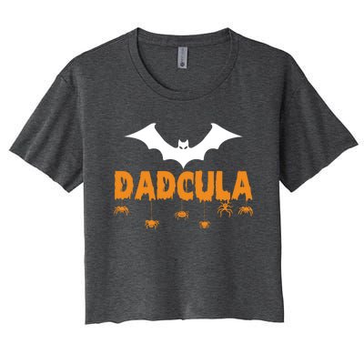 Dadcula Funny Bat Boo Dad Halloween Costume Design Halloween Cool Gift Women's Crop Top Tee