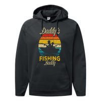 Daddys Fishing Buddy Funny Retro Dad Son Gift For Fisherman Performance Fleece Hoodie