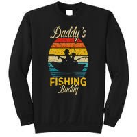 Daddys Fishing Buddy Funny Retro Dad Son Gift For Fisherman Sweatshirt