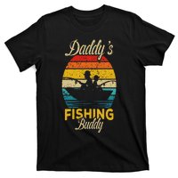 Daddys Fishing Buddy Funny Retro Dad Son Gift For Fisherman T-Shirt