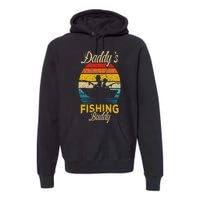 Daddys Fishing Buddy Funny Retro Dad Son Gift For Fisherman Premium Hoodie