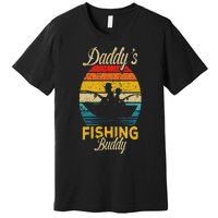 Daddys Fishing Buddy Funny Retro Dad Son Gift For Fisherman Premium T-Shirt