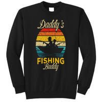 Daddys Fishing Buddy Funny Retro Dad Son Gift For Fisherman Tall Sweatshirt