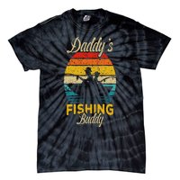 Daddys Fishing Buddy Funny Retro Dad Son Gift For Fisherman Tie-Dye T-Shirt