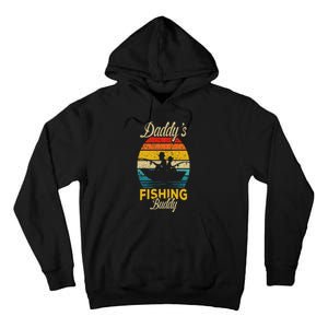 Daddys Fishing Buddy Funny Retro Dad Son Gift For Fisherman Tall Hoodie