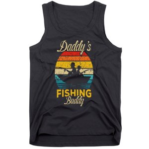 Daddys Fishing Buddy Funny Retro Dad Son Gift For Fisherman Tank Top