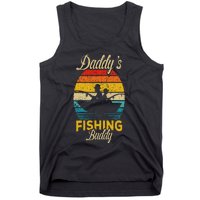 Daddys Fishing Buddy Funny Retro Dad Son Gift For Fisherman Tank Top