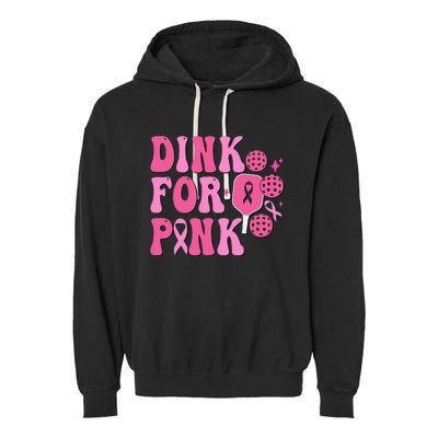 Dink For Breast Cancer Awareness Pickleball Ribbon Garment-Dyed Fleece Hoodie