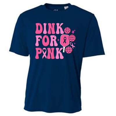 Dink For Breast Cancer Awareness Pickleball Ribbon Cooling Performance Crew T-Shirt