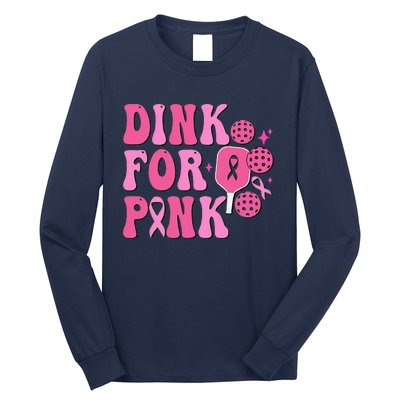 Dink For Breast Cancer Awareness Pickleball Ribbon Long Sleeve Shirt