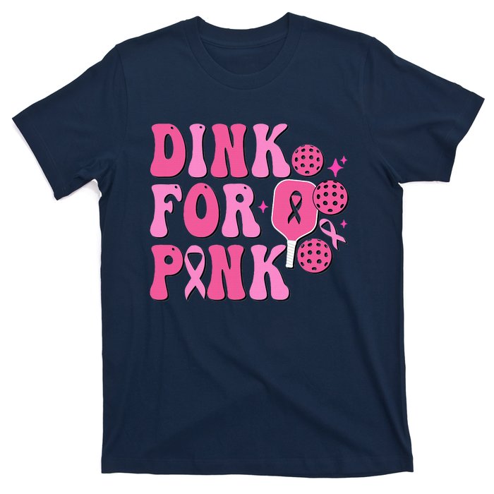 Dink For Breast Cancer Awareness Pickleball Ribbon T-Shirt