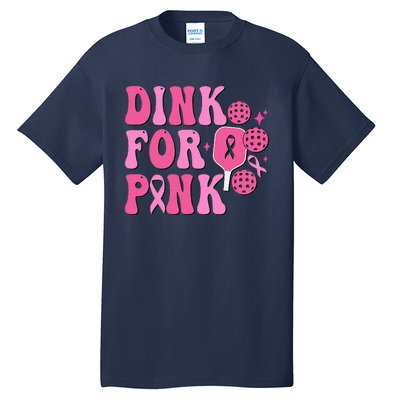 Dink For Breast Cancer Awareness Pickleball Ribbon Tall T-Shirt