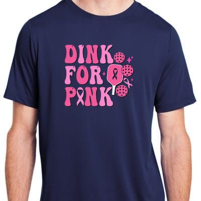 Dink For Breast Cancer Awareness Pickleball Ribbon Adult ChromaSoft Performance T-Shirt