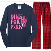 Dink For Breast Cancer Awareness Pickleball Ribbon Long Sleeve Pajama Set