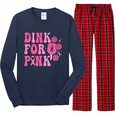 Dink For Breast Cancer Awareness Pickleball Ribbon Long Sleeve Pajama Set