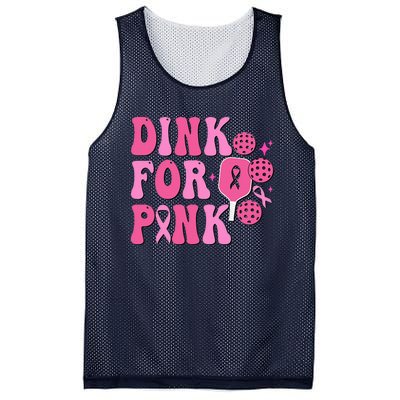 Dink For Breast Cancer Awareness Pickleball Ribbon Mesh Reversible Basketball Jersey Tank