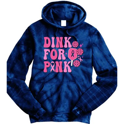 Dink For Breast Cancer Awareness Pickleball Ribbon Tie Dye Hoodie