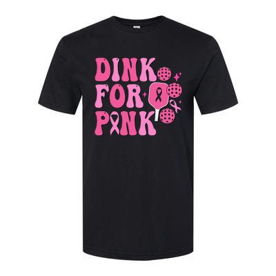 Dink For Breast Cancer Awareness Pickleball Ribbon Softstyle CVC T-Shirt