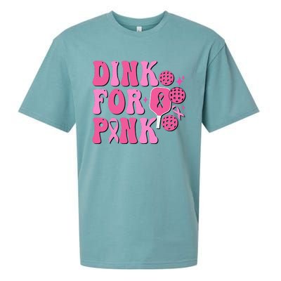 Dink For Breast Cancer Awareness Pickleball Ribbon Sueded Cloud Jersey T-Shirt