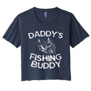 DaddyS Fishing Buddy Young Fisherman Women's Crop Top Tee