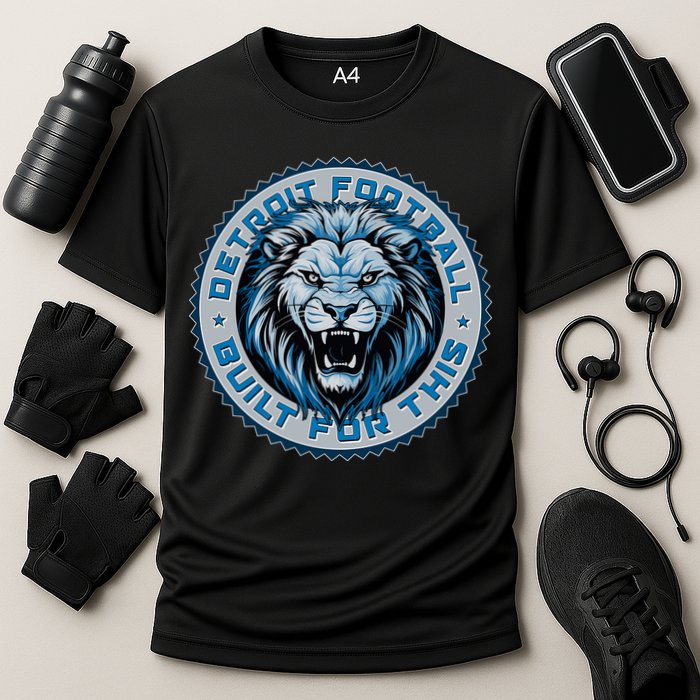 Detroit Football Built For This Football Sport Fan Performance Shirt