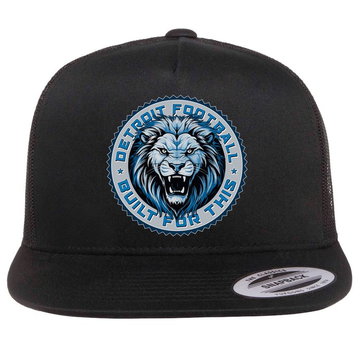 Detroit Football Built For This Football Sport Fan Flatbill Hat