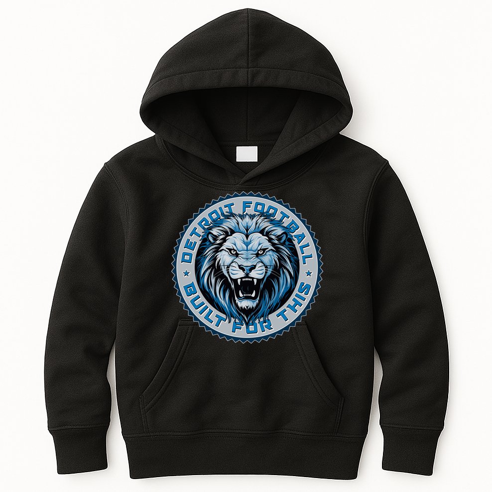 Detroit Football Built For This Football Sport Fan Kids Hoodie
