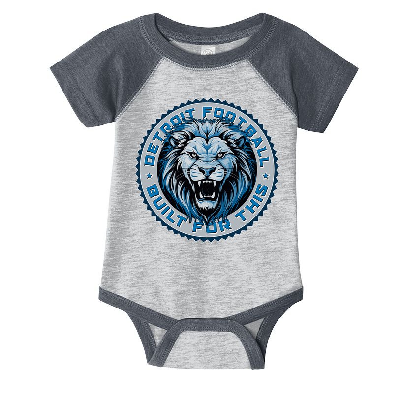 Detroit Football Built For This Football Sport Fan Infant Baby Jersey Bodysuit