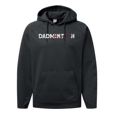 Dadminton Funny Badminton Player Badminton Performance Fleece Hoodie