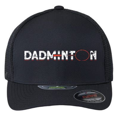 Dadminton Funny Badminton Player Badminton Flexfit Unipanel Trucker Cap