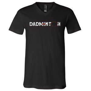 Dadminton Funny Badminton Player Badminton V-Neck T-Shirt