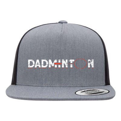 Dadminton Funny Badminton Player Badminton Flat Bill Trucker Hat