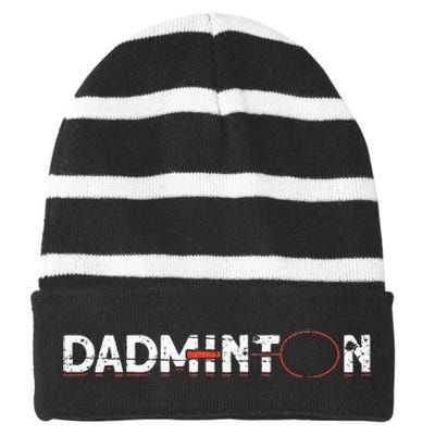 Dadminton Funny Badminton Player Badminton Striped Beanie with Solid Band