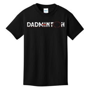 Dadminton Funny Badminton Player Badminton Kids T-Shirt