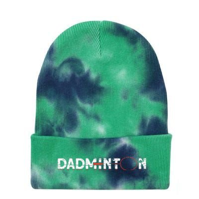 Dadminton Funny Badminton Player Badminton Tie Dye 12in Knit Beanie