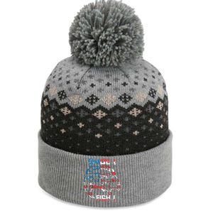 Dude! Fish! Bass American Flag Tee Gift The Baniff Cuffed Pom Beanie