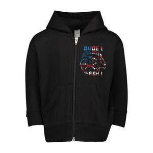 Dude! Fish! Bass American Flag Tee Gift Toddler Zip Fleece Hoodie