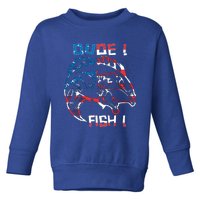 Dude! Fish! Bass American Flag Tee Gift Toddler Sweatshirt