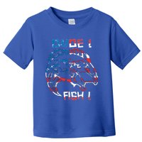 Dude! Fish! Bass American Flag Tee Gift Toddler T-Shirt