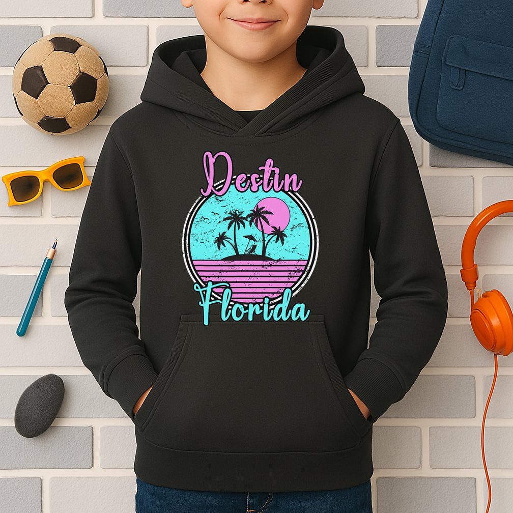 Destin Florida Beach Travel Souvenir Florida Kids Hoodie