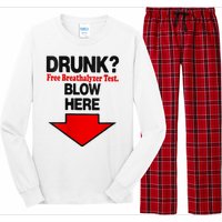 Drunk Free Breathalyzer Test Blow Here Long Sleeve Pajama Set